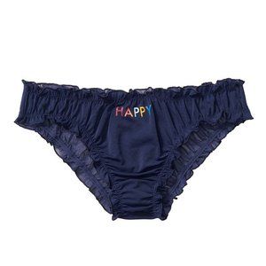 PINK Victorias Secret BLUSH Love Sheer RUFFLE Blue Happy Script